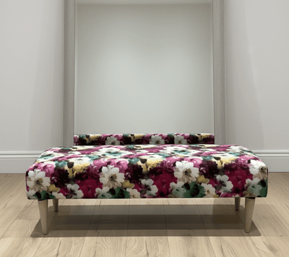 PREMIUM Belle floral printed Footstool window bay seat pouffe coffee table - ISTOOLS