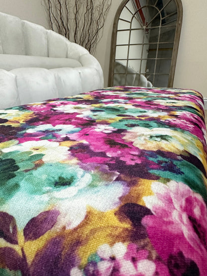 PREMIUM Belle floral printed Footstool window bay seat pouffe coffee table - ISTOOLS