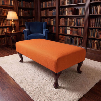 PREMIUM BESPOKE NON STORAGE OTTOMAN CUSTOM HANDCRAFTED FOOTSTOOL UPHOLSTERED LIVING ROOM SEATING PLAIN FABRIC COFFEE TABLE - ISTOOLS