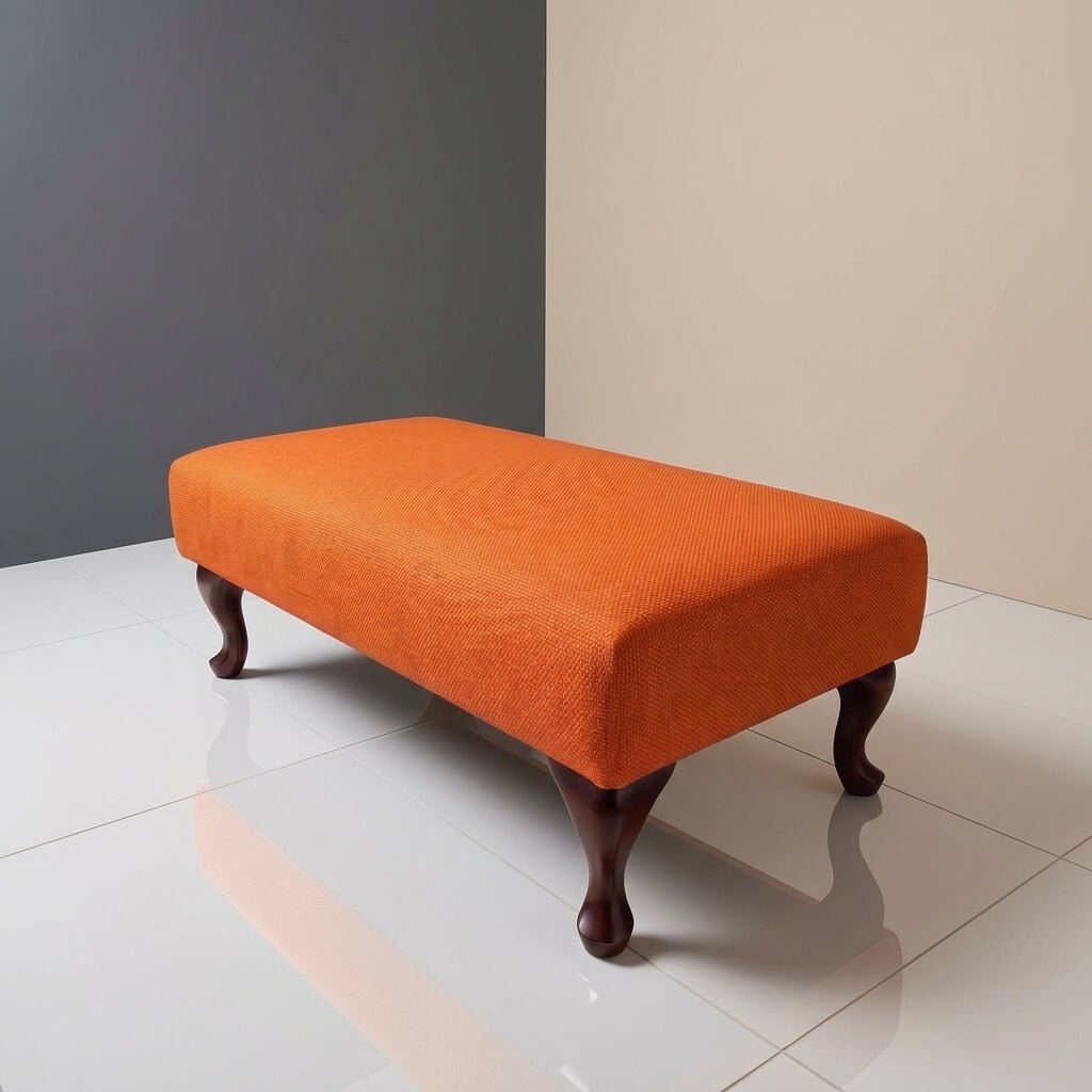 PREMIUM BESPOKE NON STORAGE OTTOMAN CUSTOM HANDCRAFTED FOOTSTOOL UPHOLSTERED LIVING ROOM SEATING PLAIN FABRIC COFFEE TABLE - ISTOOLS