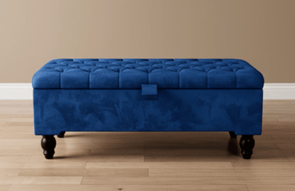 Premium blue Rectangular Ottoman premium Bench coffee table - ISTOOLS