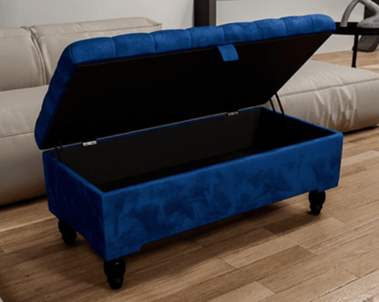Premium blue Rectangular Ottoman premium Bench coffee table - ISTOOLS