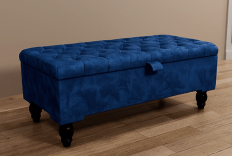 Premium blue Rectangular Ottoman premium Bench coffee table - ISTOOLS