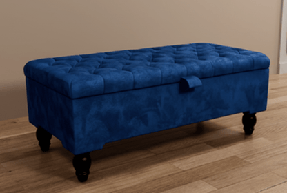 Premium blue Rectangular Ottoman premium Bench coffee table - ISTOOLS