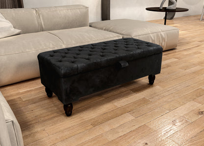 PREMIUM chesterfield storage ottoman tufted matching buttons - ISTOOLS