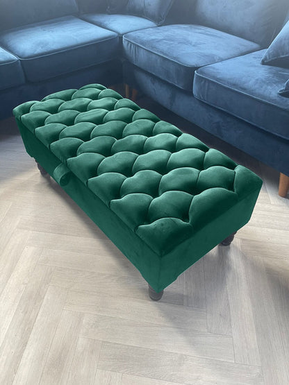 PREMIUM chesterfield storage ottoman tufted matching buttons - ISTOOLS