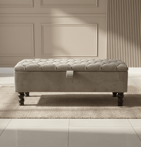 PREMIUM chesterfield storage ottoman tufted matching buttons - ISTOOLS