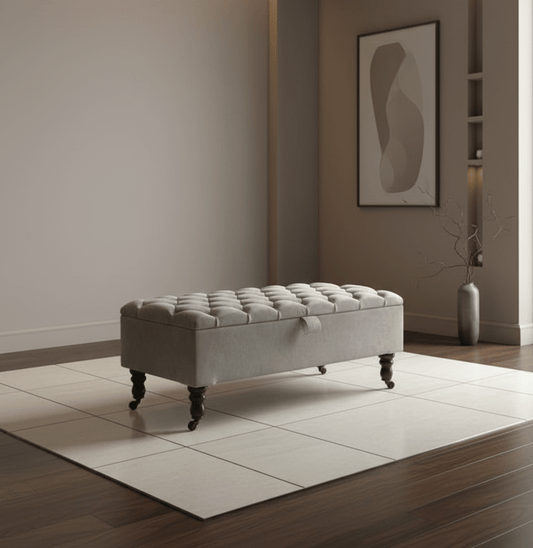 PREMIUM chesterfield storage ottoman tufted matching buttons - ISTOOLS
