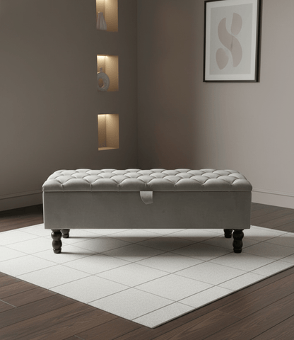 PREMIUM chesterfield storage ottoman tufted matching buttons - ISTOOLS