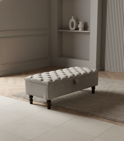 PREMIUM chesterfield storage ottoman tufted matching buttons - ISTOOLS