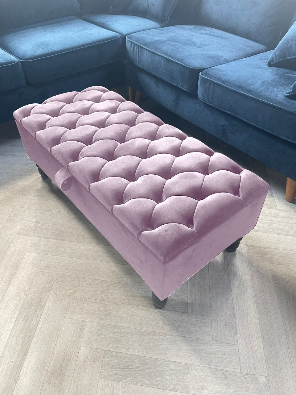 PREMIUM chesterfield storage ottoman tufted matching buttons - ISTOOLS