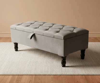 Premium Cotton Chenille Ottoman Coffee Table with Storage | Upholstered Living Room Furniture UK - ISTOOLS