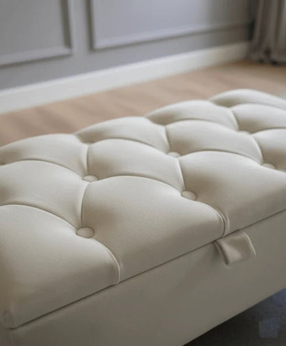 Premium Cotton Chenille Ottoman Coffee Table with Storage | Upholstered Living Room Furniture UK - ISTOOLS