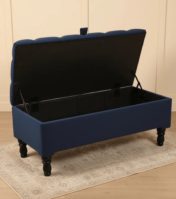 Premium Cotton Chenille Ottoman Coffee Table with Storage | Upholstered Living Room Furniture UK - ISTOOLS