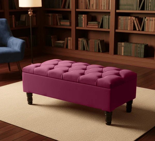 Premium Cotton Chenille Ottoman Coffee Table with Storage | Upholstered Living Room Furniture UK - ISTOOLS