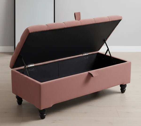 Premium Cotton Chenille Ottoman Coffee Table with Storage | Upholstered Living Room Furniture UK - ISTOOLS