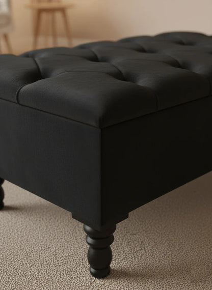 Premium Cotton Chenille Ottoman Coffee Table with Storage | Upholstered Living Room Furniture UK - ISTOOLS