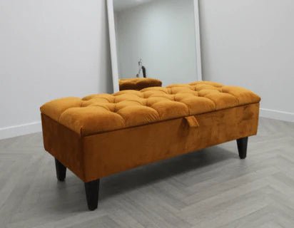 Premium Cotton Chenille Ottoman Coffee Table with Storage | Upholstered Living Room Furniture UK - ISTOOLS