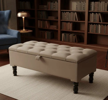 Premium Cotton Chenille Ottoman Coffee Table with Storage | Upholstered Living Room Furniture UK - ISTOOLS