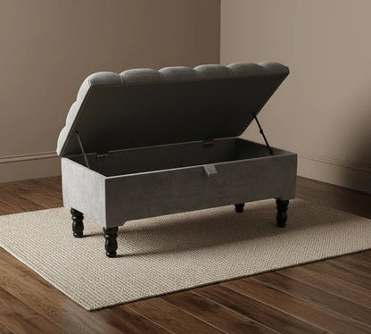 Premium Cotton Chenille Ottoman Coffee Table with Storage | Upholstered Living Room Furniture UK - ISTOOLS
