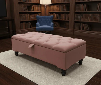 Premium Cotton Chenille Ottoman Coffee Table with Storage | Upholstered Living Room Furniture UK - ISTOOLS