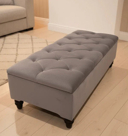 Premium Cotton Chenille Ottoman Coffee Table with Storage | Upholstered Living Room Furniture UK - ISTOOLS