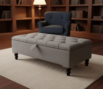 Premium Cotton Chenille Ottoman Coffee Table with Storage | Upholstered Living Room Furniture UK - ISTOOLS