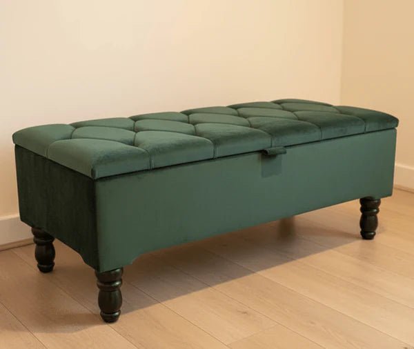 Premium Cotton Chenille Ottoman Coffee Table with Storage | Upholstered Living Room Furniture UK - ISTOOLS