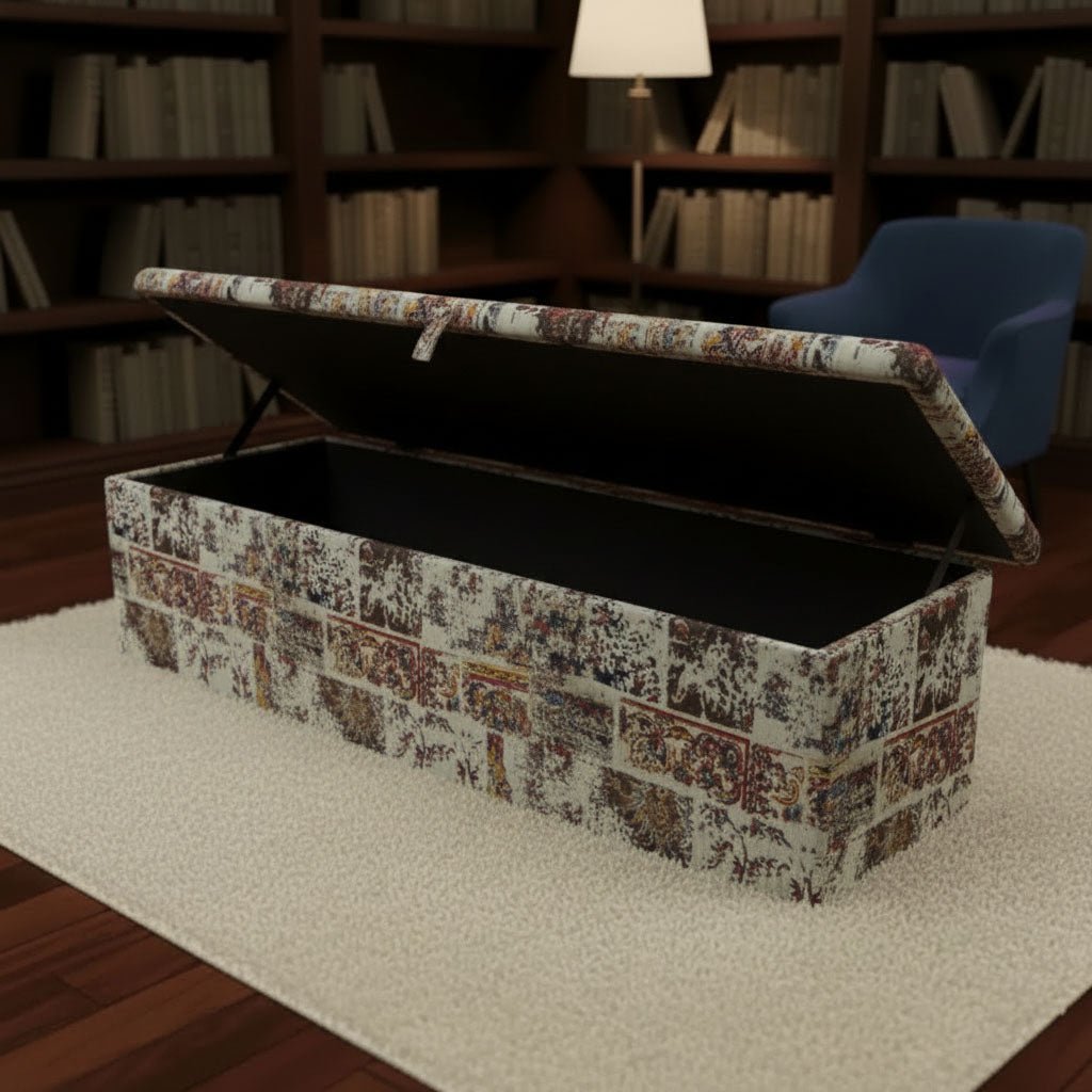 Premium Designer Pattern Hallway Ottoman Box Solid Build - ISTOOLS