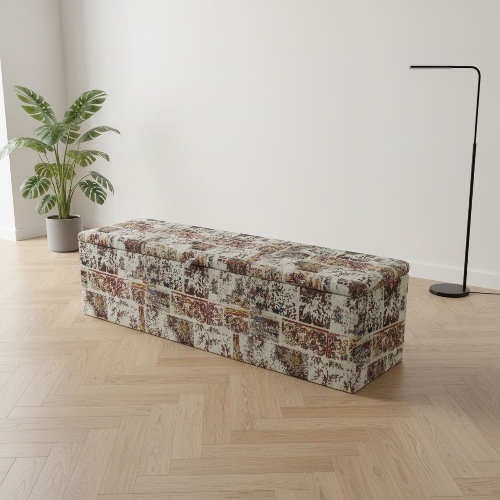 Premium Designer Pattern Hallway Ottoman Box Solid Build - ISTOOLS