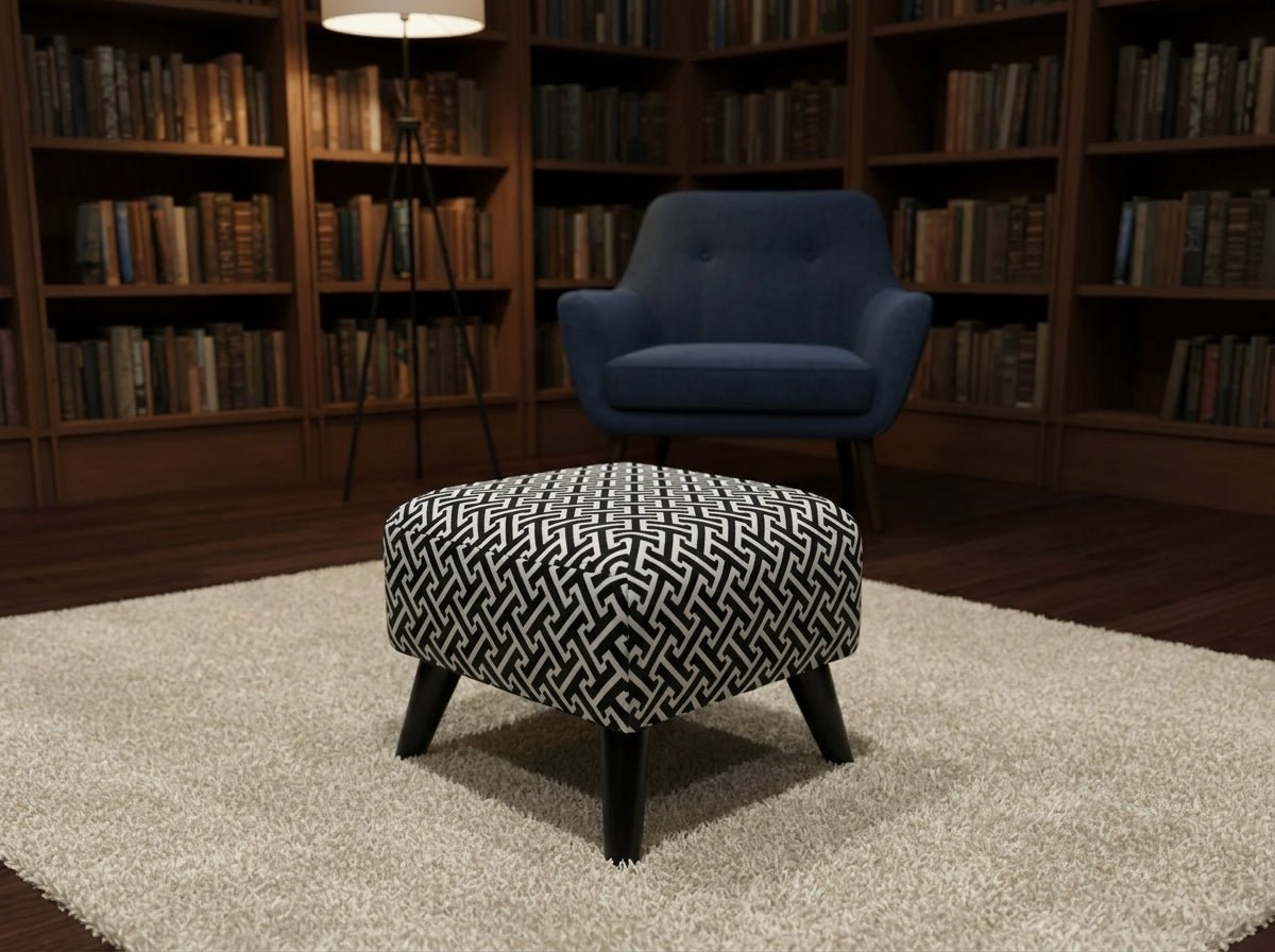 Premium Eden Embossed Pattern Footstool Ottoman – Window Bay Seat & Multi - Use Coffee Table Bench (Non - Storage) - ISTOOLS