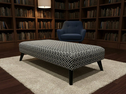 Premium Eden Embossed Pattern Footstool Ottoman – Window Bay Seat & Multi - Use Coffee Table Bench (Non - Storage) - ISTOOLS