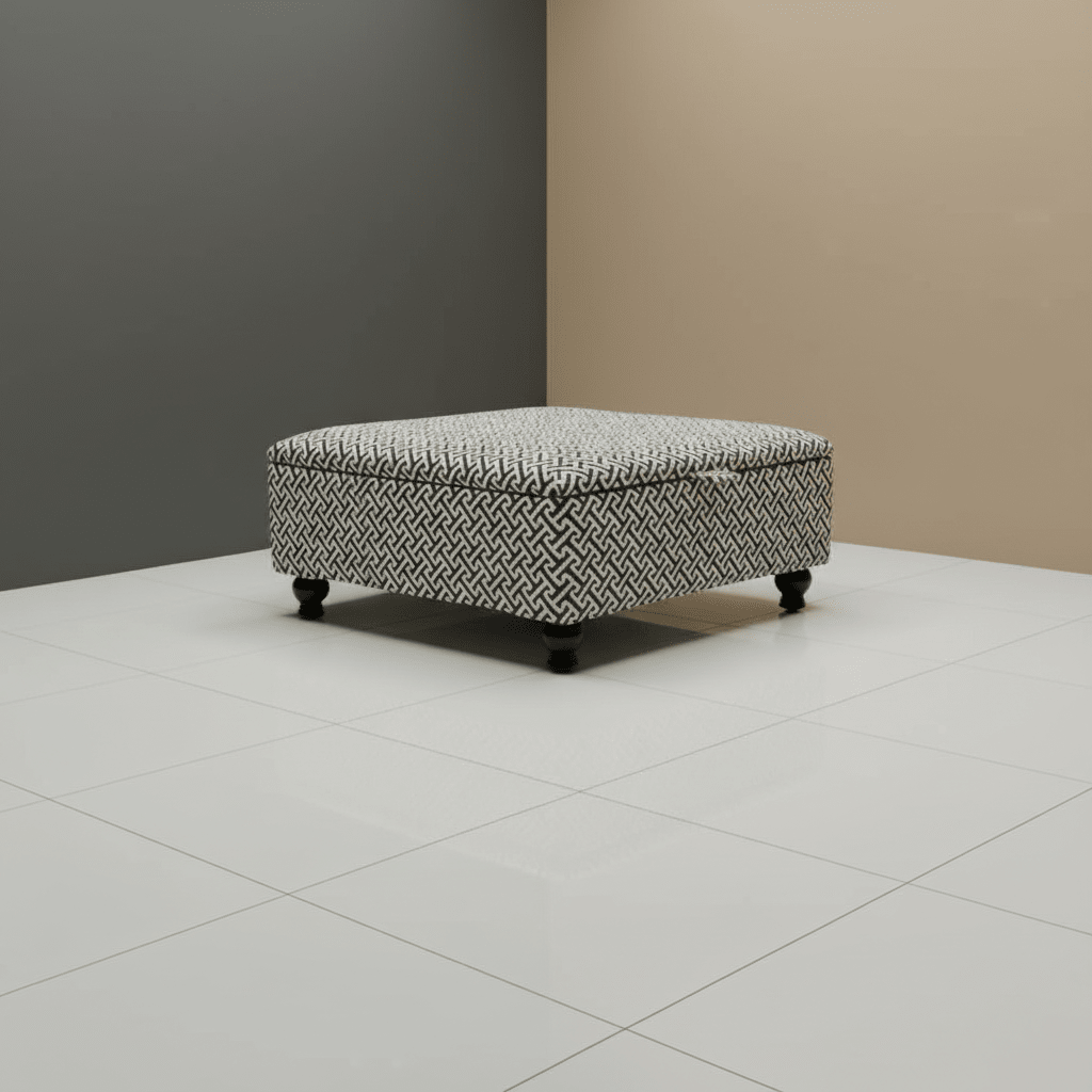 Premium Eden Embossed Pattern Storage Footstool Ottoman – Window Bay Seat & Multi - Use Coffee Table Bench - ISTOOLS