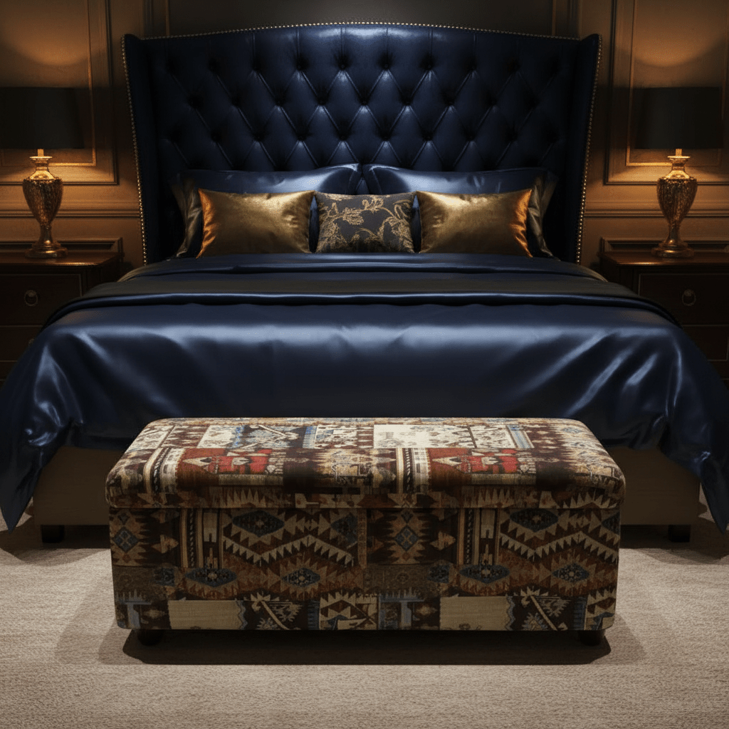 Premium End of Bed Footstool Blanket Box Multi - Toned Finish - ISTOOLS