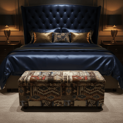 Premium End of Bed Footstool Blanket Box Multi - Toned Finish - ISTOOLS