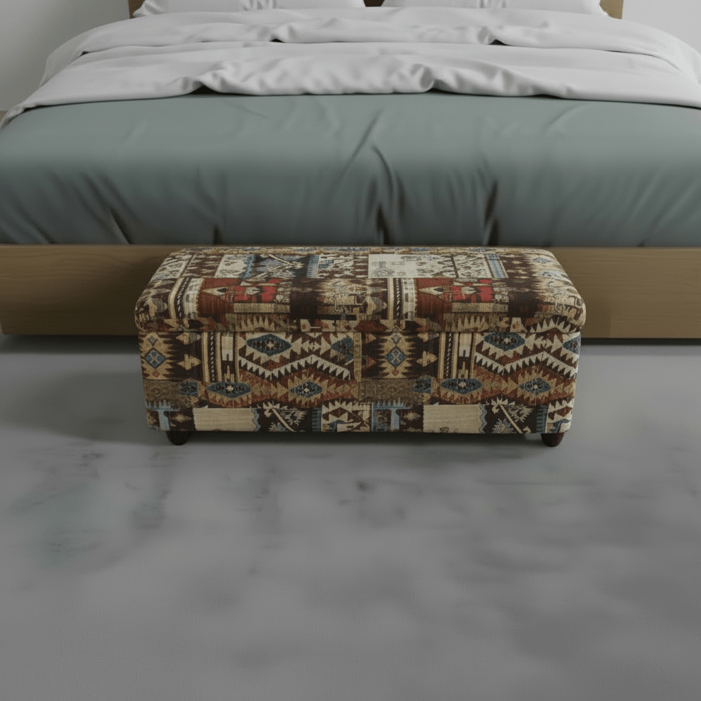 Premium End of Bed Footstool Blanket Box Multi - Toned Finish - ISTOOLS