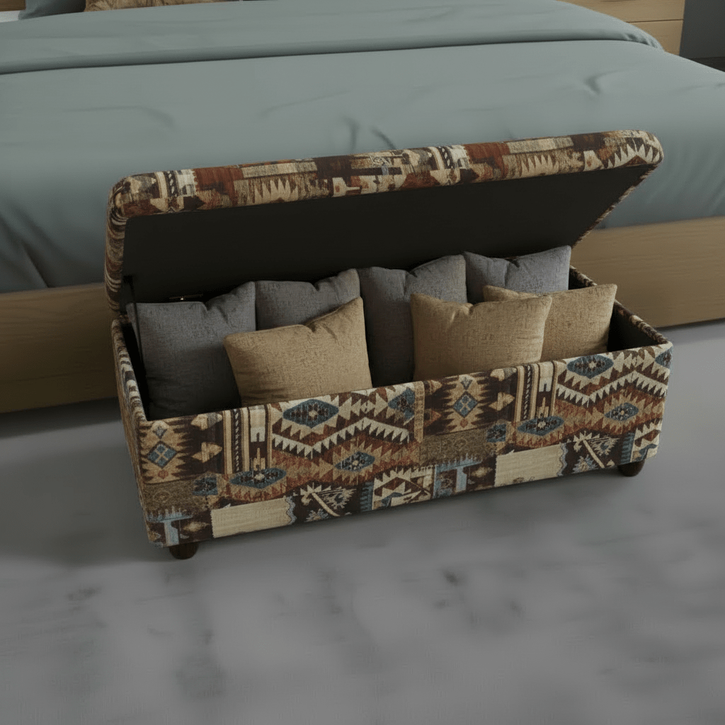 Premium End of Bed Footstool Blanket Box Multi - Toned Finish - ISTOOLS