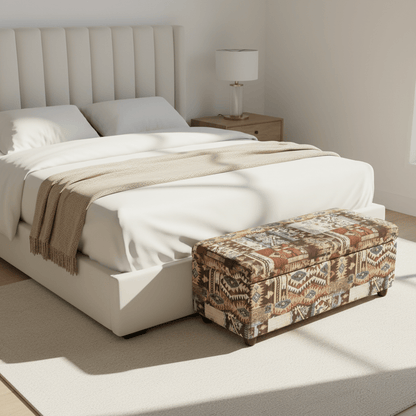 Premium End of Bed Footstool Blanket Box Multi - Toned Finish - ISTOOLS
