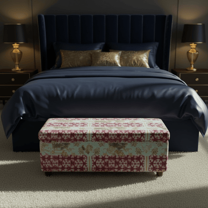 Premium End of Bed Storage Bench Smooth Lid Designer Motif UK - ISTOOLS