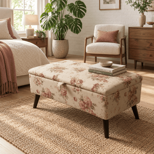 Premium Fabric Trunk | Handcrafted Storage Bench & Blanket Box - ISTOOLS