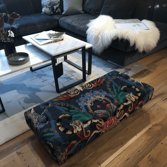 Premium Floor Standing Ottoman Tufted Plain Velvet non - storage bec - ISTOOLS