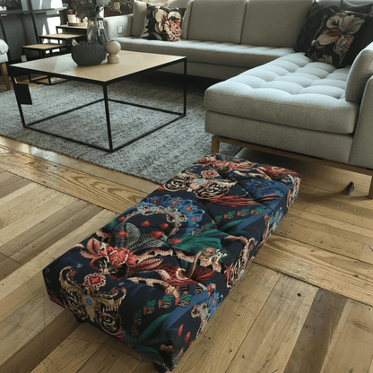 Premium Floor Standing Ottoman Tufted Plain Velvet non - storage bec - ISTOOLS