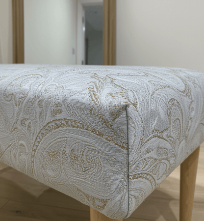 Premium floral patterned champagne colour coffee table bench footstool - ISTOOLS