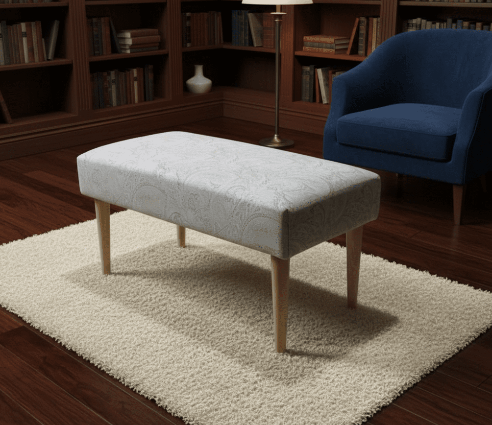 Premium Floral Patterned Champagne Coffee Table Bench Footstool UK - ISTOOLS