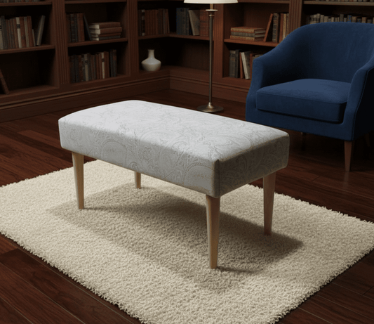 Premium Floral Patterned Champagne Coffee Table Bench Footstool UK - ISTOOLS