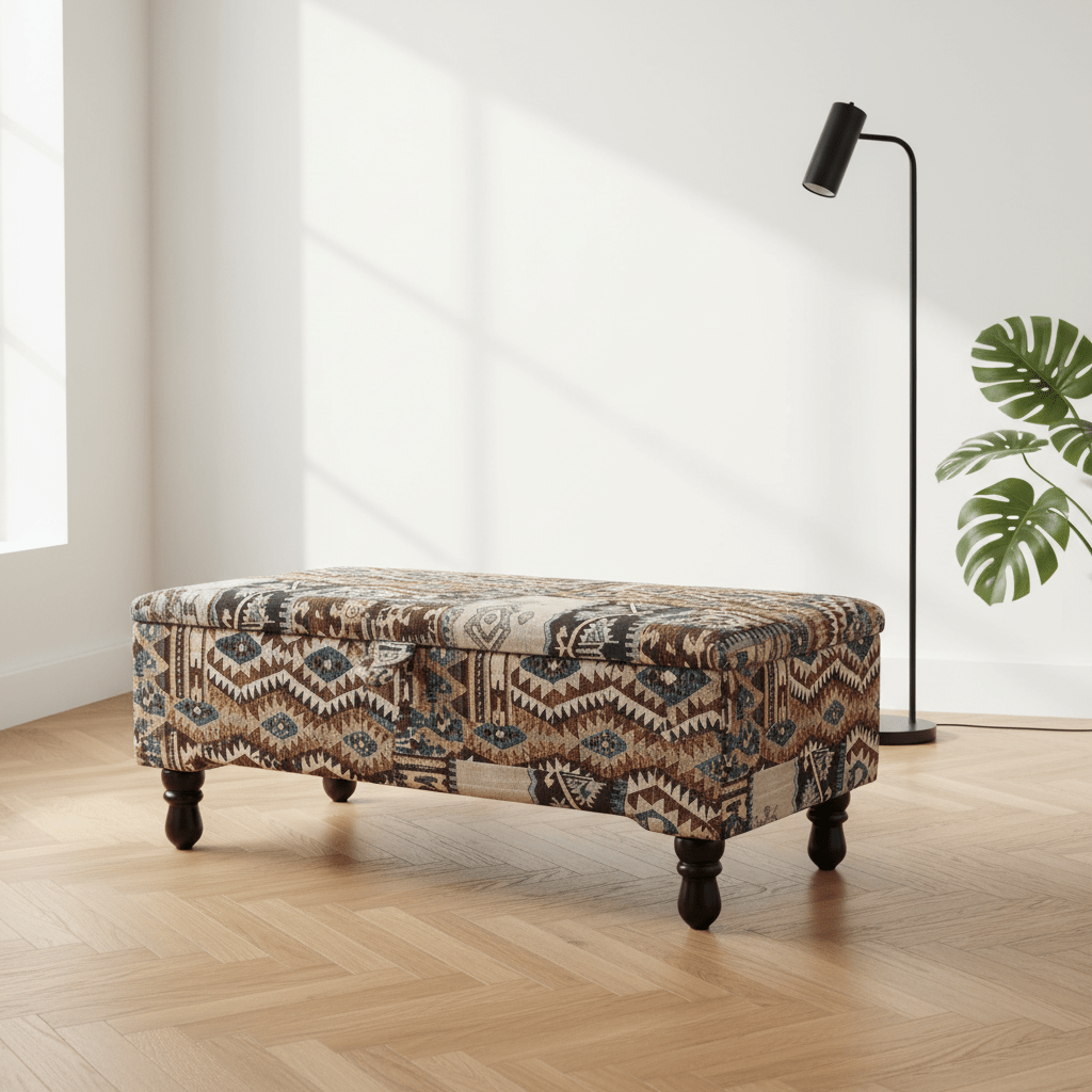 Premium Footstool Blanket Box Multi - Toned Finish UK - ISTOOLS