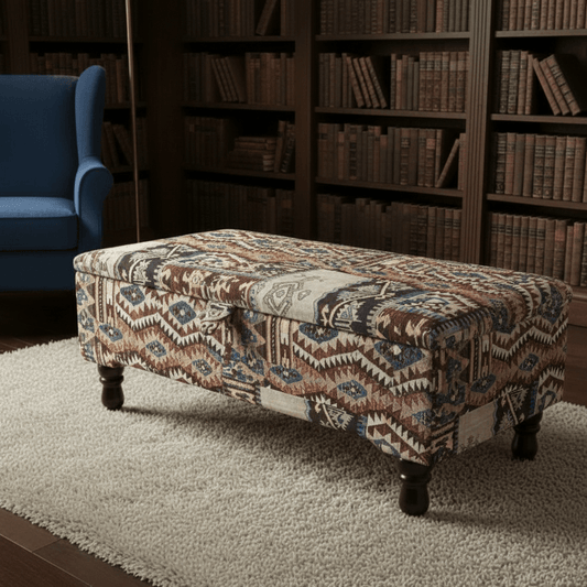 Premium Footstool Blanket Box Multi - Toned Finish UK - ISTOOLS