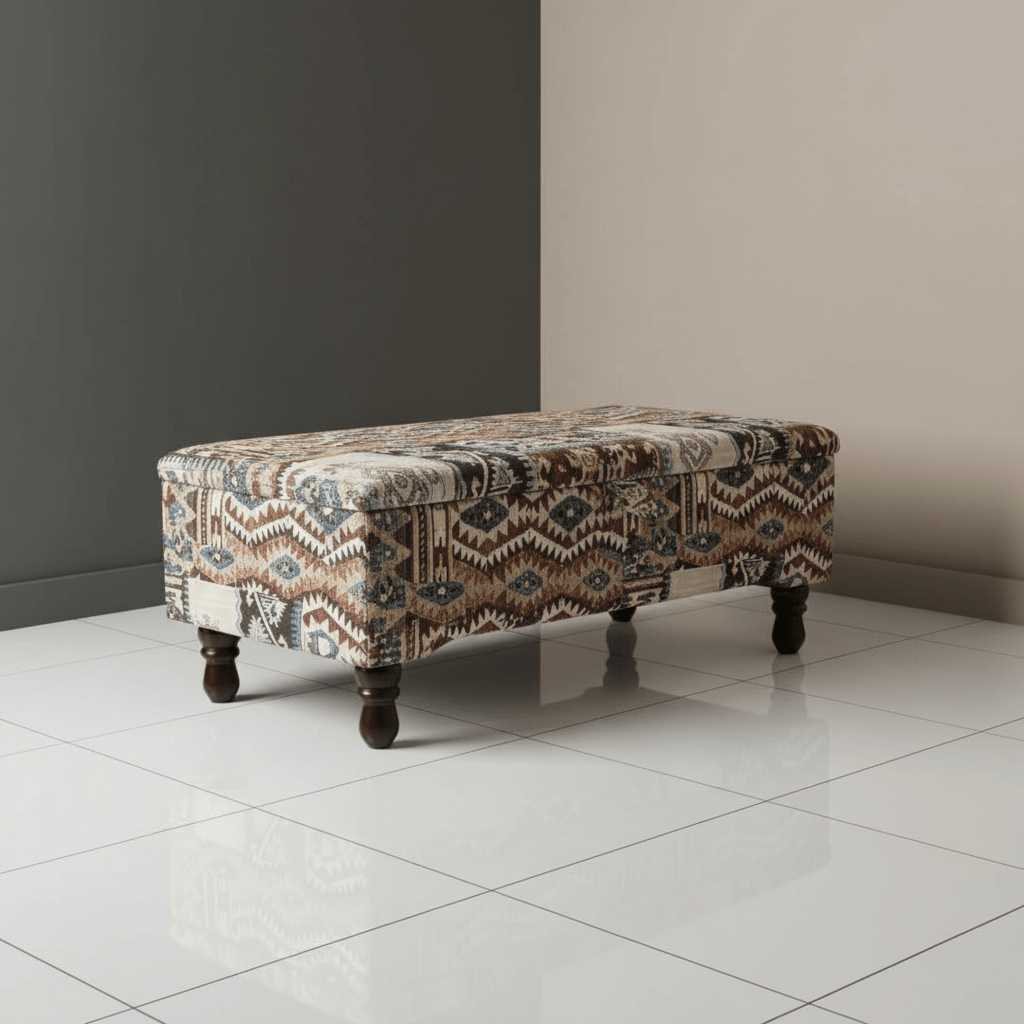 Premium Footstool Blanket Box Multi - Toned Finish UK - ISTOOLS