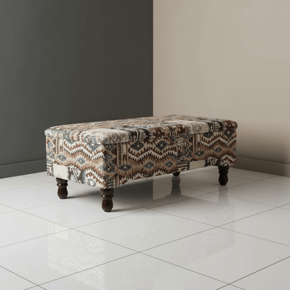 Premium Footstool Blanket Box Multi - Toned Finish UK - ISTOOLS