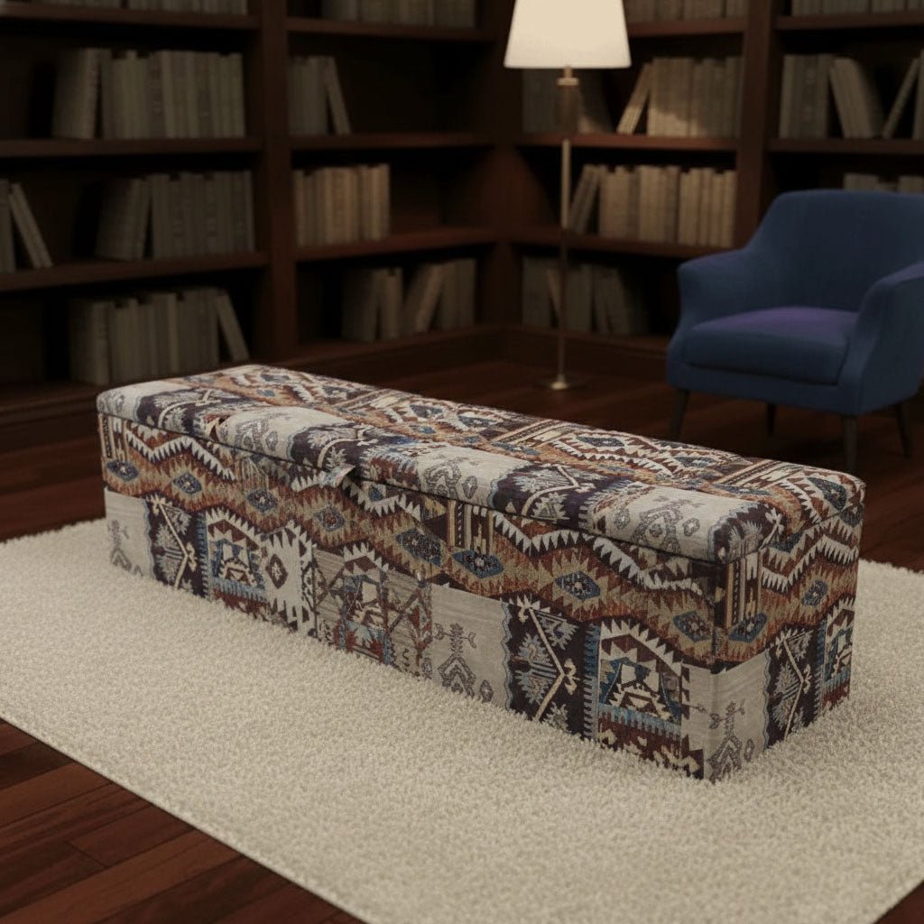 Premium Footstool Blanket Box Patterned Texture Finish UK - ISTOOLS